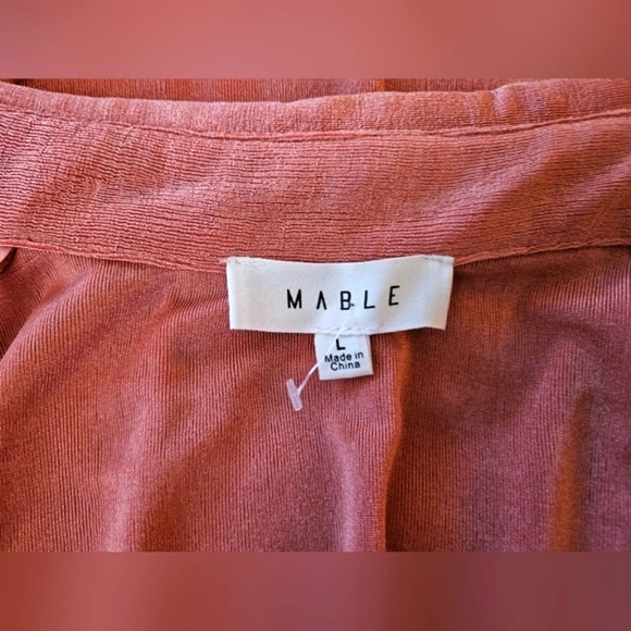 NWOT Mable Emersyn Dress Mauve Pink Slinky Mini Button Down Bodycon Size Large - Picture 7 of 10